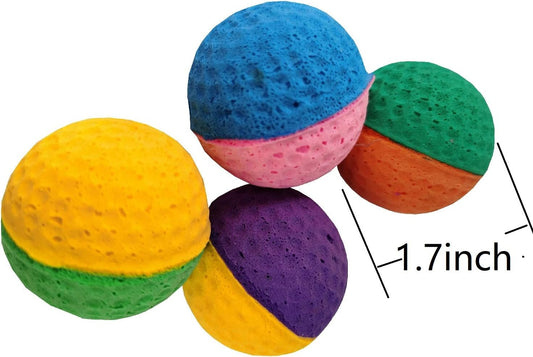 YUNTENG (12PCS Golf Two-Color Pet Ball Foam Sponge Ball Cat Toy Soft, Bouncy , Noise Free.