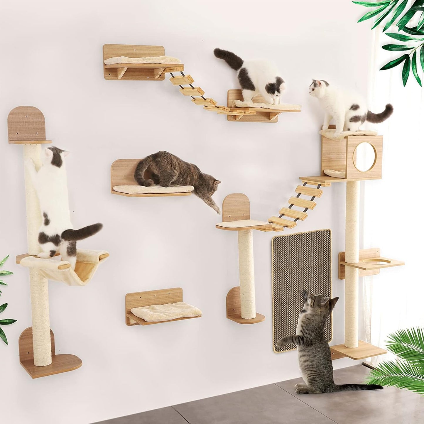 Cat Scratcher Mat, Natural Sisal Cat Scratch Mats, Horizontal Cat Floor Scratching Pad Rug, Protect Carpets and Sofas.