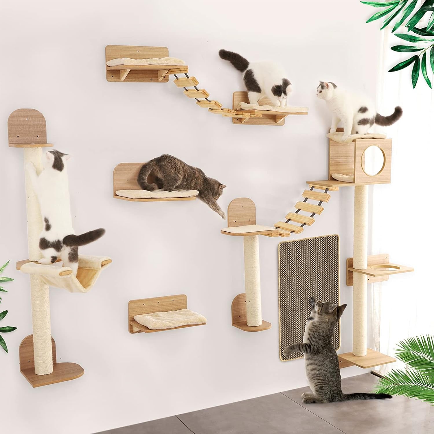 Cat Scratcher Mat, Natural Sisal Cat Scratch Mats, Horizontal Cat Floor Scratching Pad Rug, Protect Carpets and Sofas.