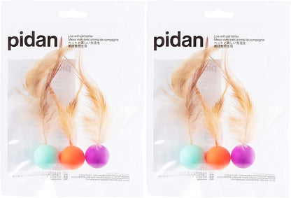 Cat Toys for Indoor Cats - Feather and Silica Gel Balls Pet Toys (6PCS)