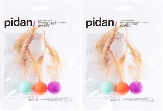 Cat Toys for Indoor Cats - Feather and Silica Gel Balls Pet Toys (6PCS)