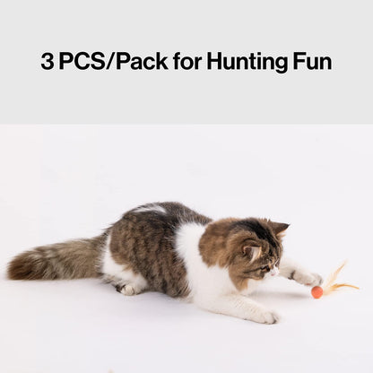 Cat Toys for Indoor Cats - Feather and Silica Gel Balls Pet Toys (6PCS)
