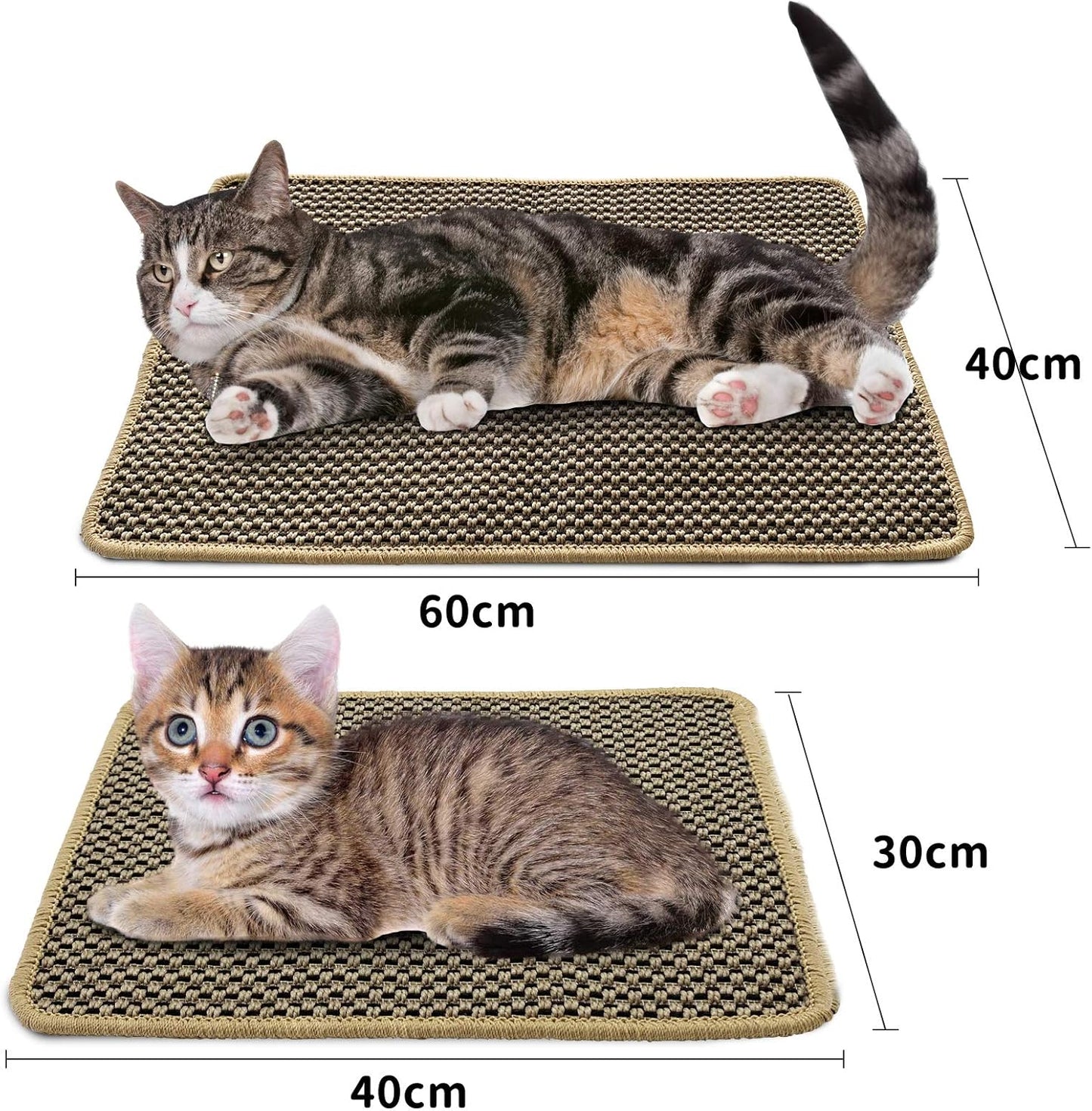 Cat Scratcher Mat, Natural Sisal Cat Scratch Mats, Horizontal Cat Floor Scratching Pad Rug, Protect Carpets and Sofas.