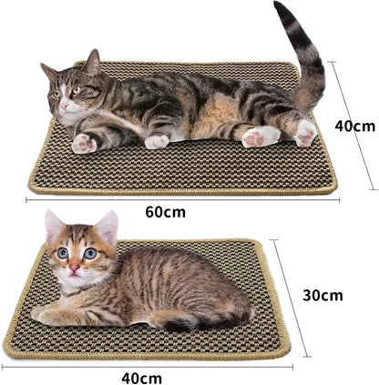 Cat Scratcher Mat, Natural Sisal Cat Scratch Mats, Horizontal Cat Floor Scratching Pad Rug, Protect Carpets and Sofas.